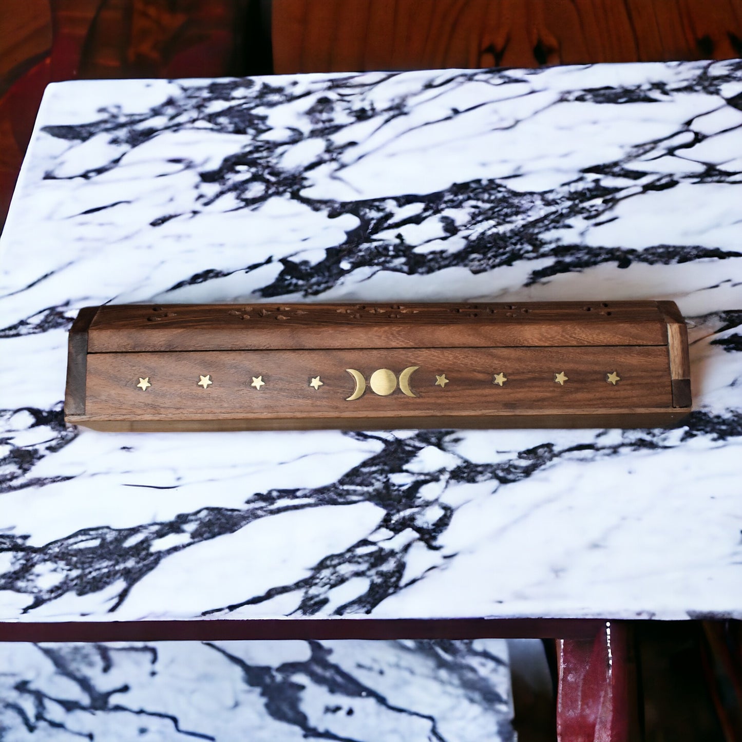 Porta Incienso Baúl de Madera